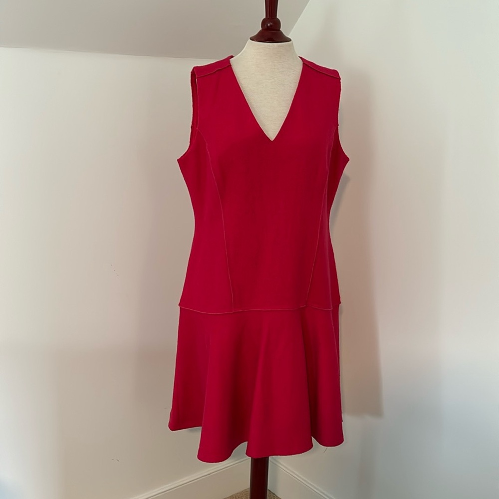 Karl Lagerfeld Size 16 wool blend V neck Dress